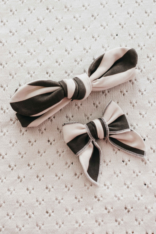 Charcoal Stripe Bows (Various)
