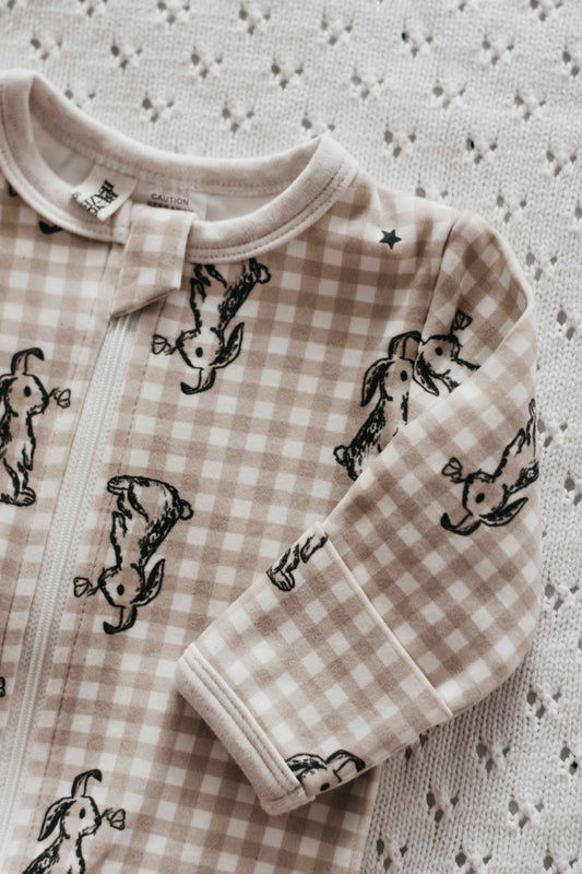 Gingham Bunny Zipsuit
