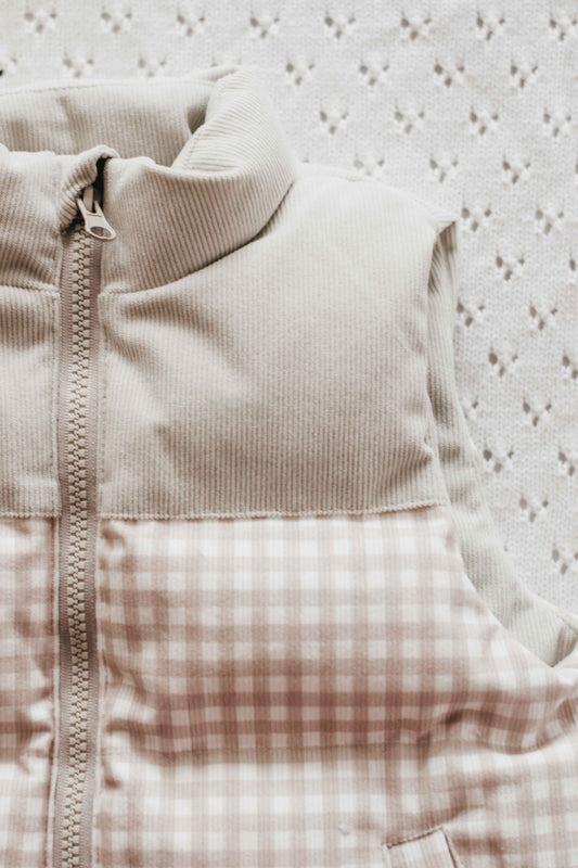 Gingham Puffer Vest