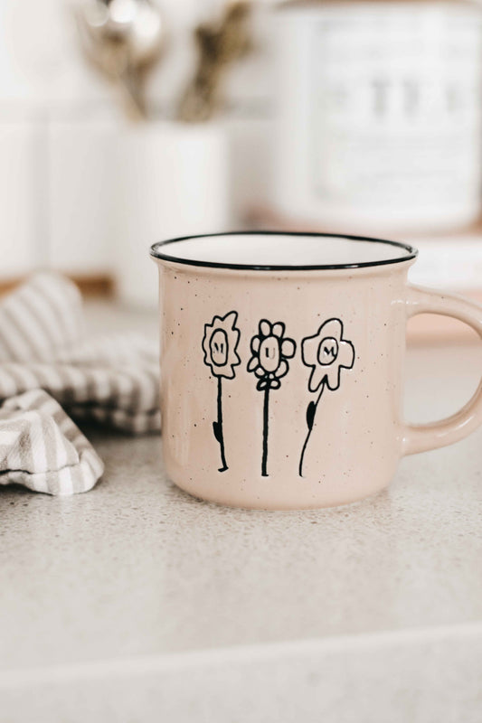 MUG: Mum (Hand drawn Flower)