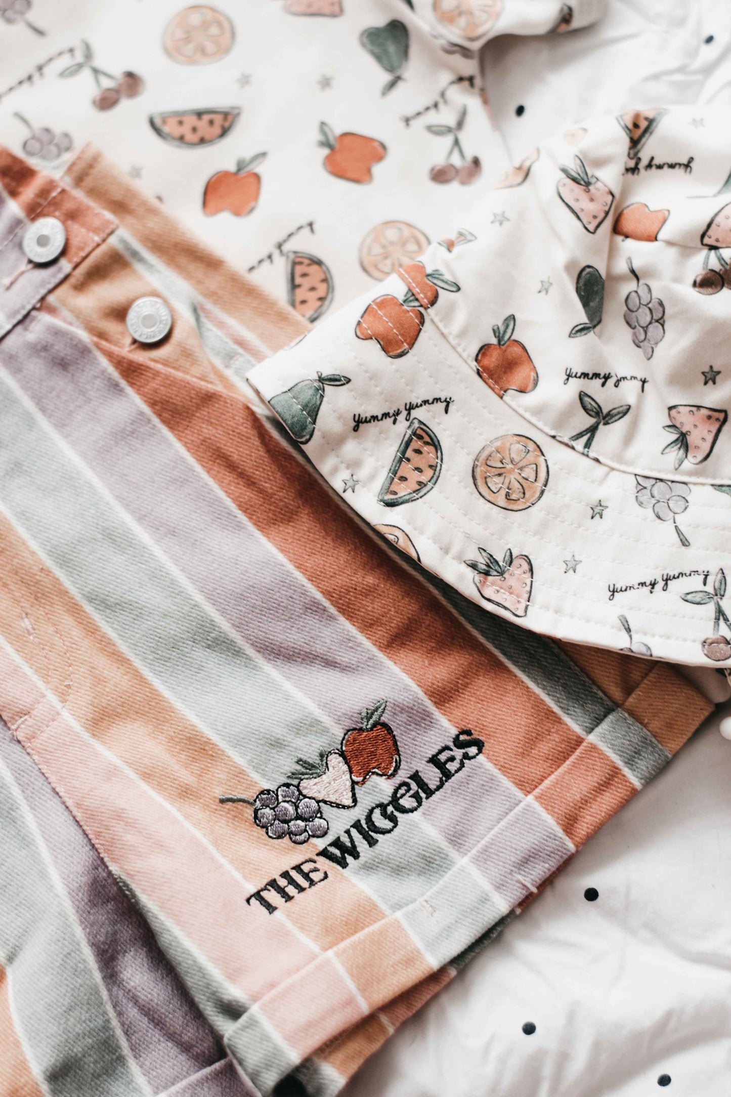 Denim Overalls-  Fruit Salad